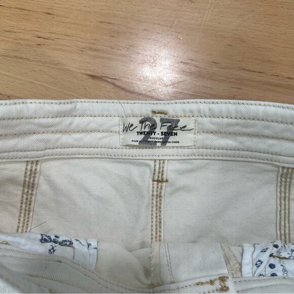 Free People We The Free Lennox Seamed Natural Cream Denim Skirt size 27 - Picture 4 of 6